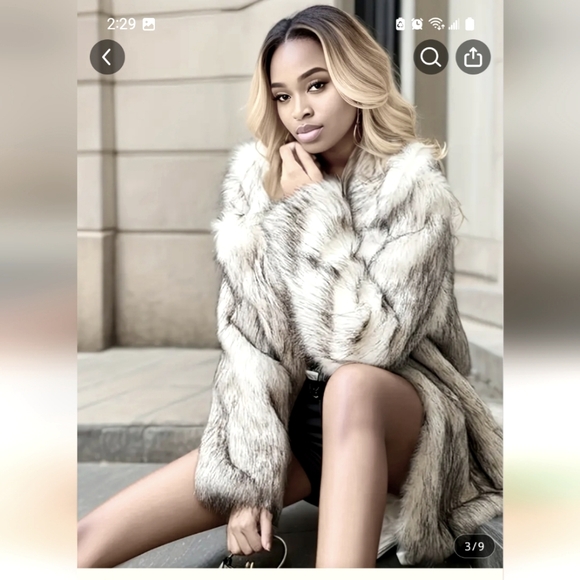 OLYMPIA FAUX FUR MINK LYNX 3/4 length Size MED GORGEOUSLY SEXY COAT BIRTHDAY🎁💝 - Picture 3 of 5